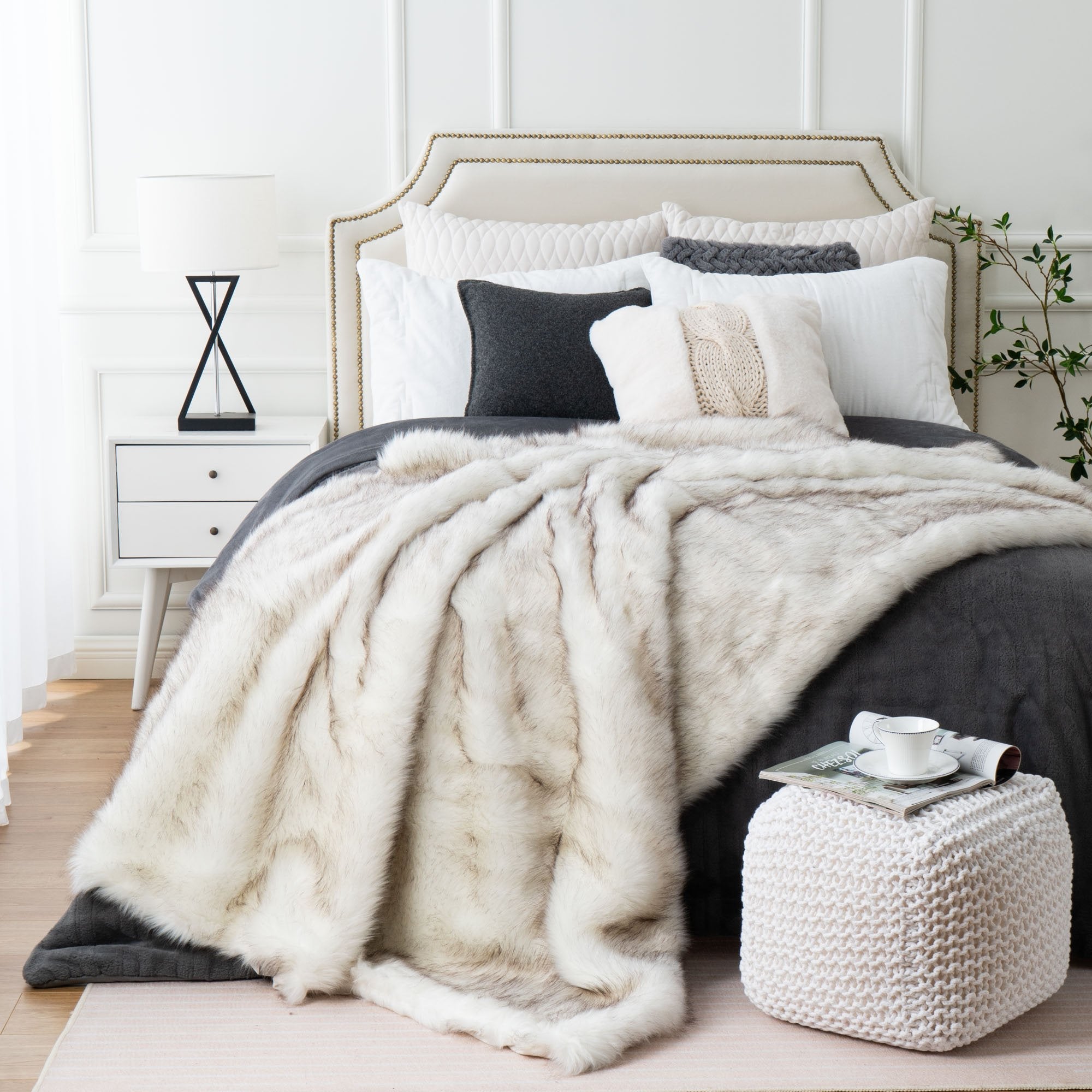 Battilo Home,faux fur blanket