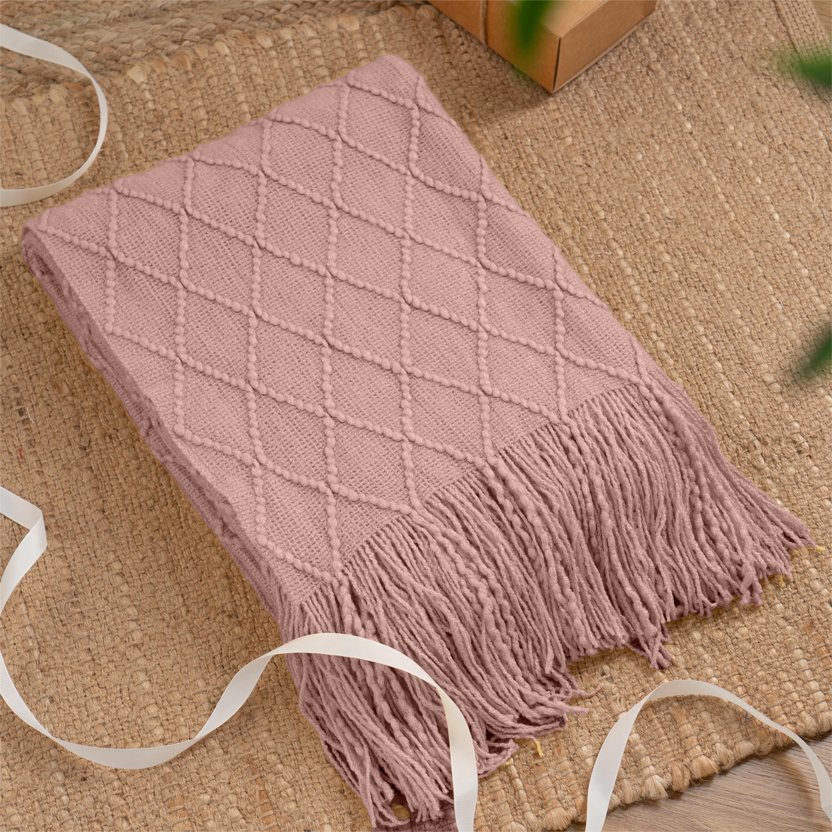 Decorative Fringe Throw Blanket