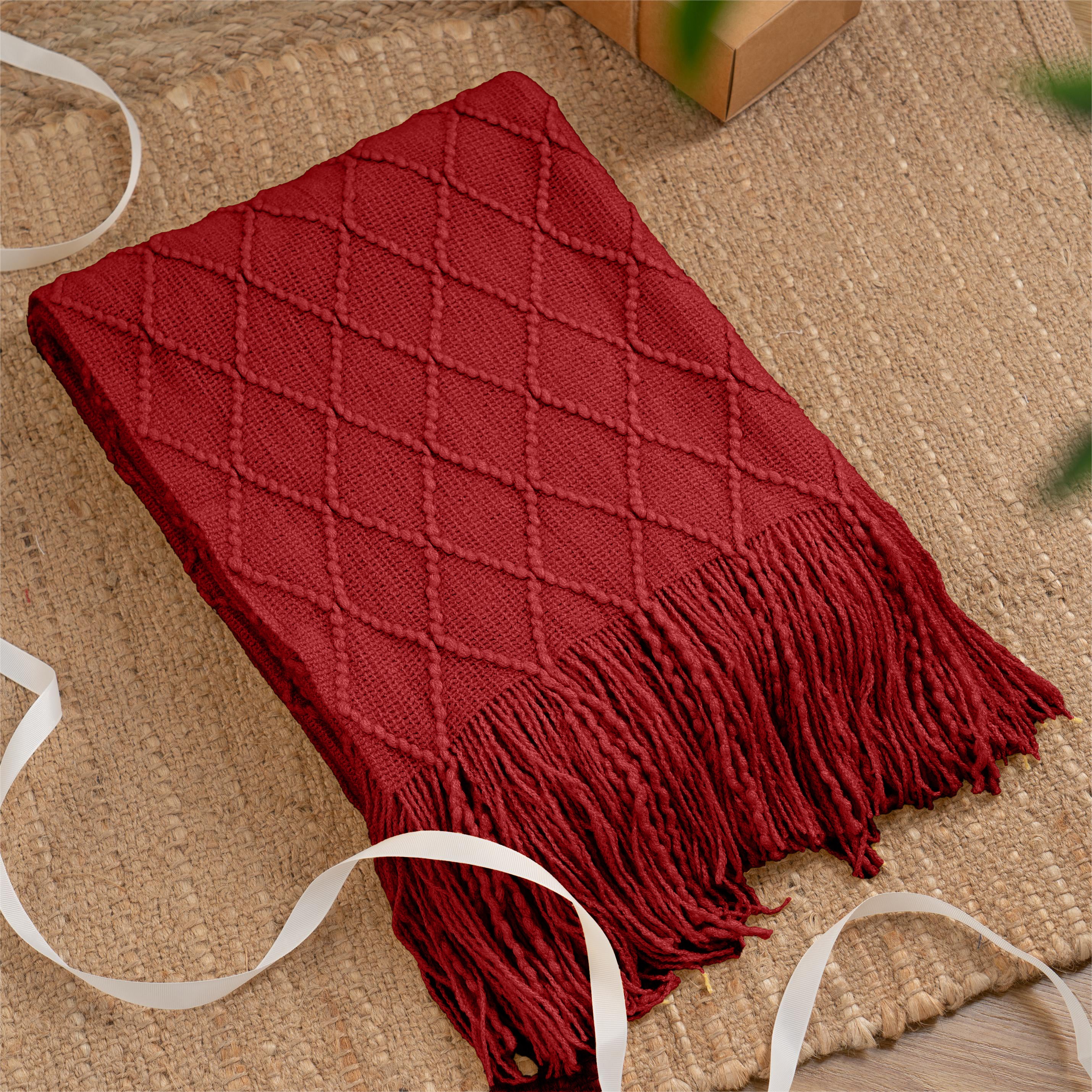 Decorative Fringe Throw Blanket