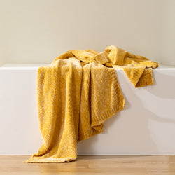 Textured Chenille Knit Throw Blanket