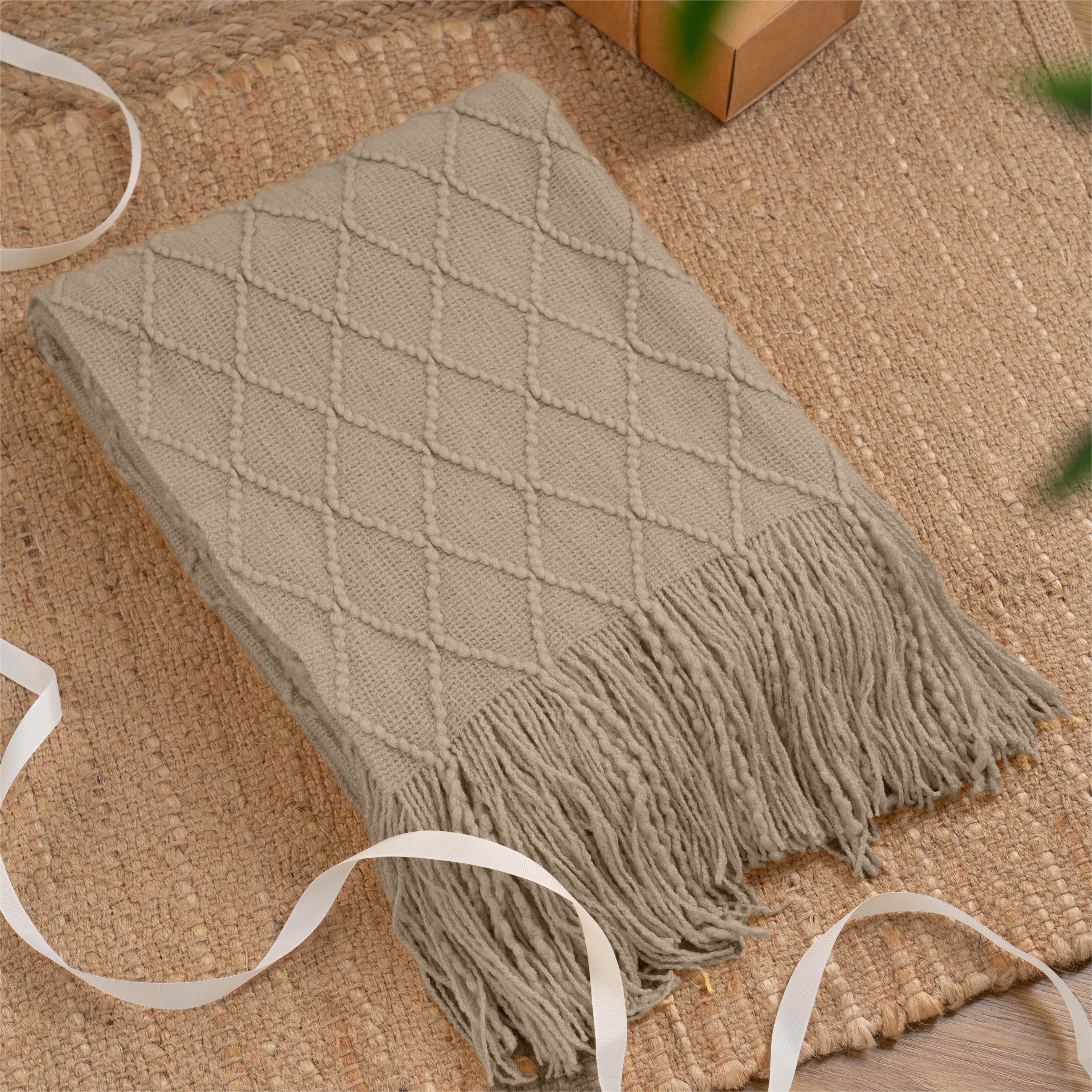 Decorative Fringe Throw Blanket