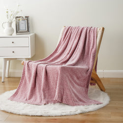Textured Chenille Knit Throw Blanket
