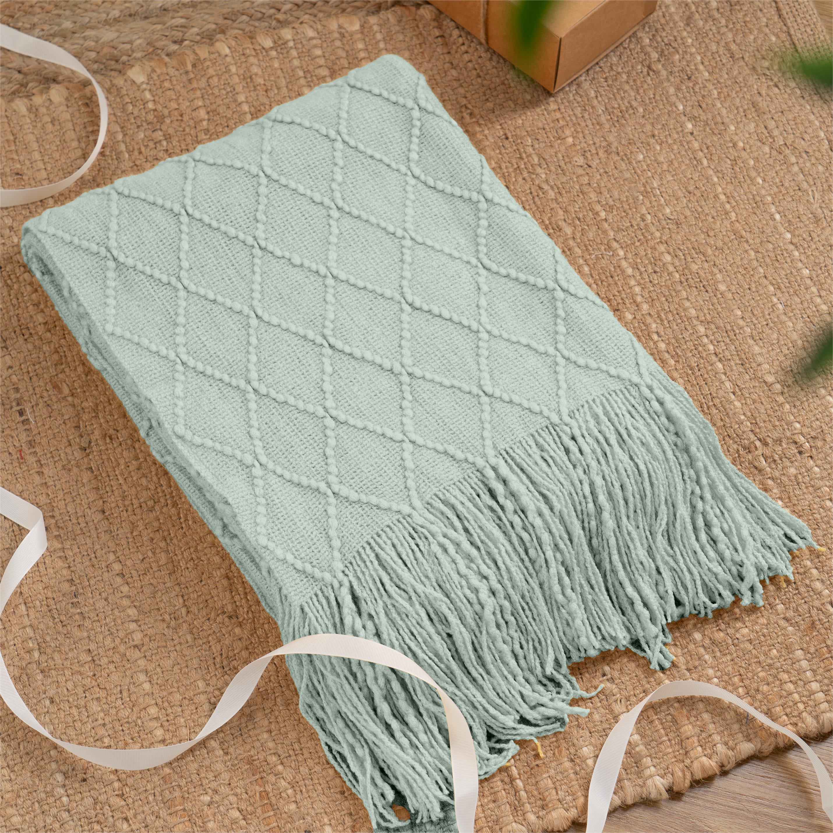 Decorative Fringe Throw Blanket