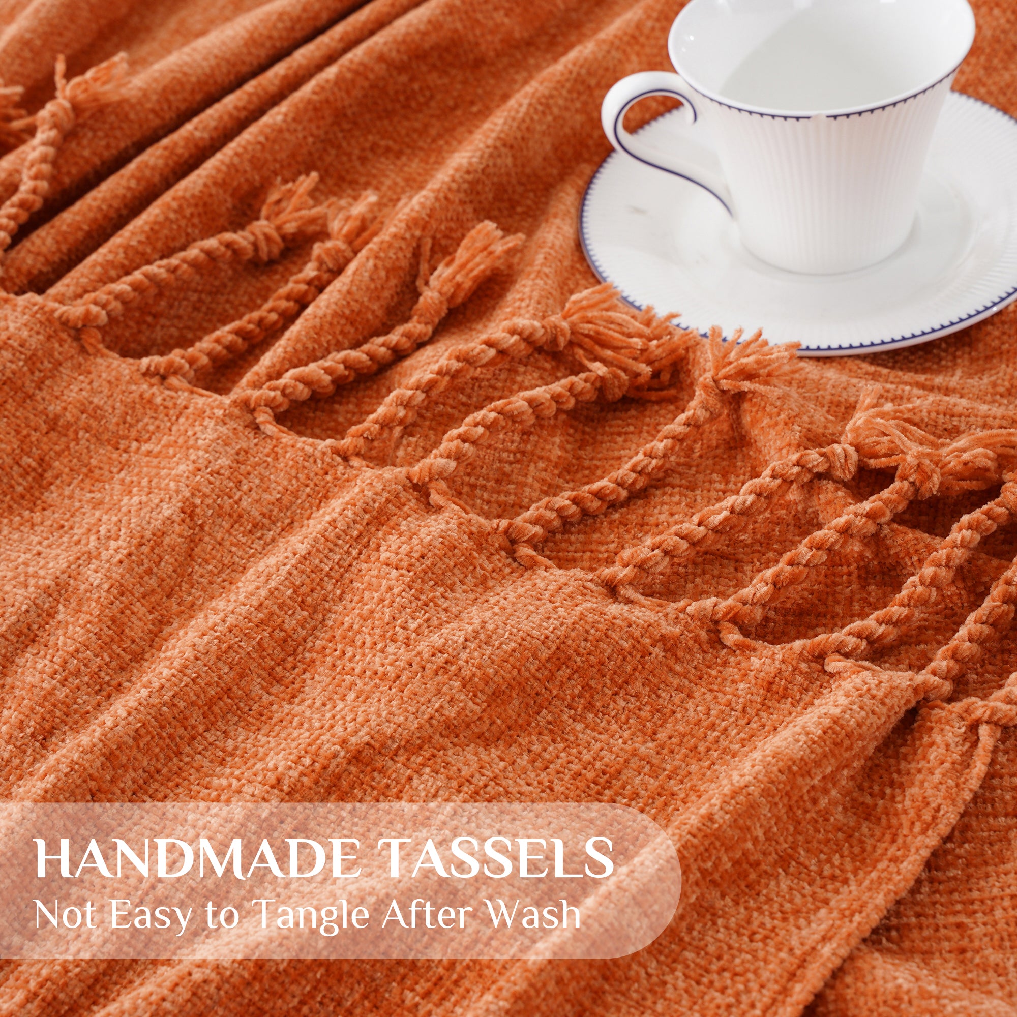 Decorative Fringe Velvety Throw