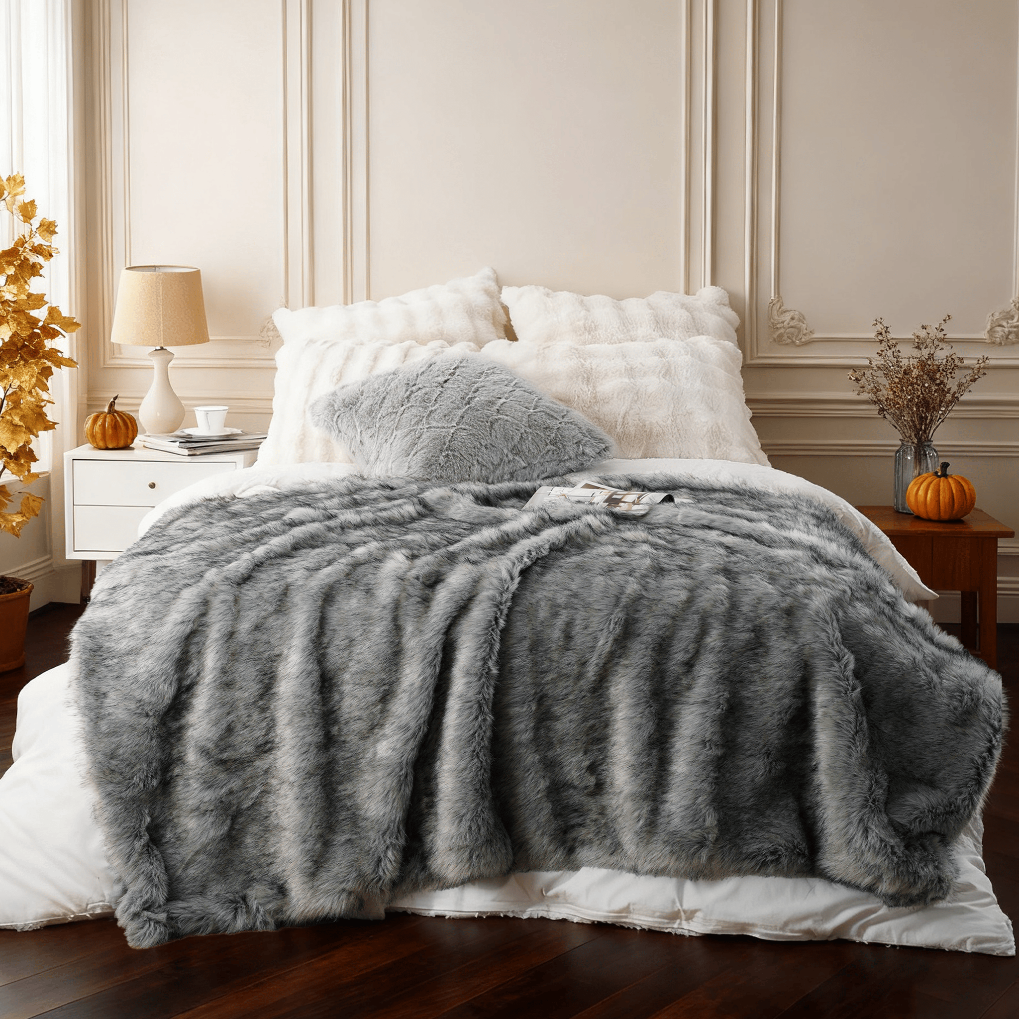 Faux Fur Brushed Tips Blanket