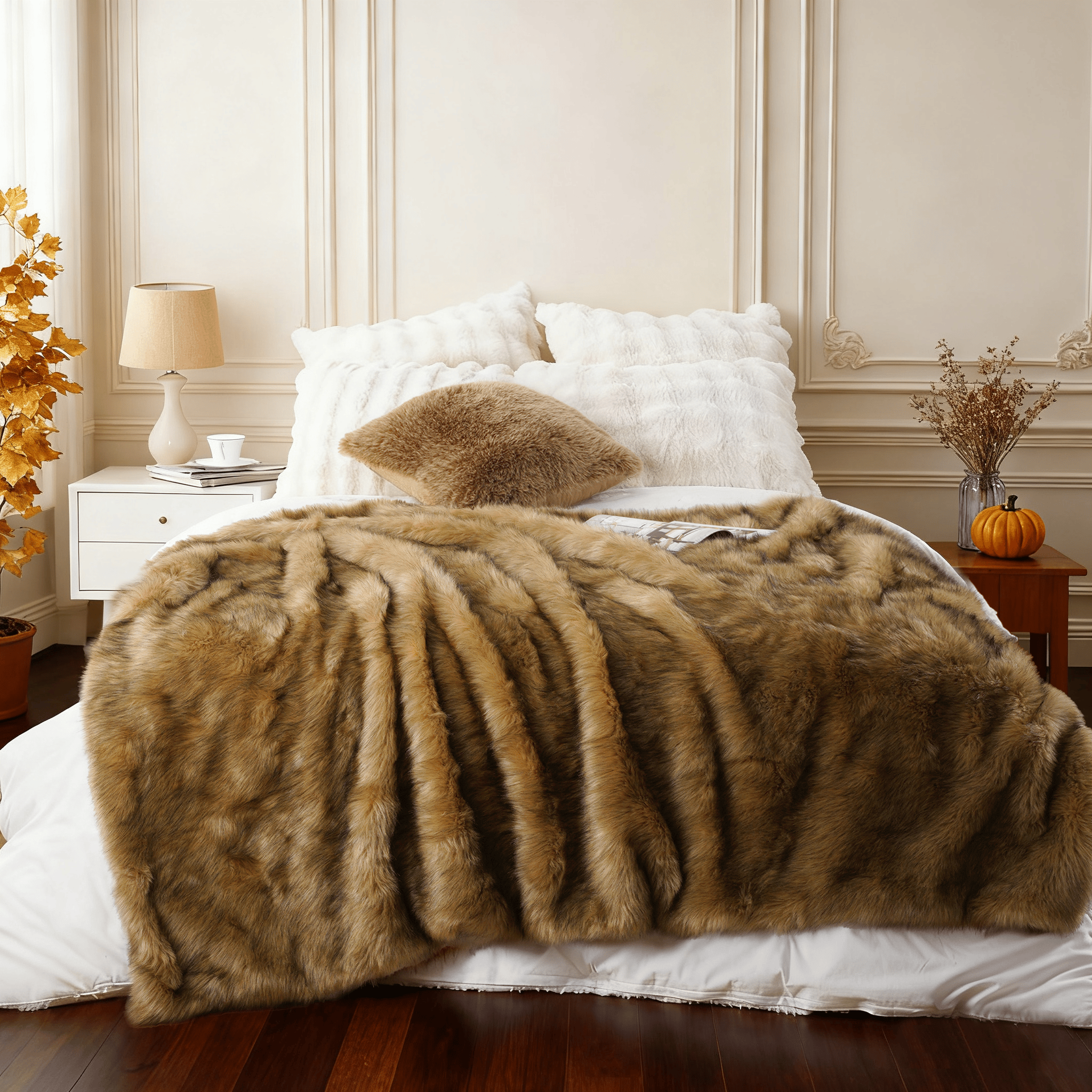 Faux Fur Tips Dyeing Blanket