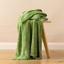Textured Chenille Knit Throw Blanket