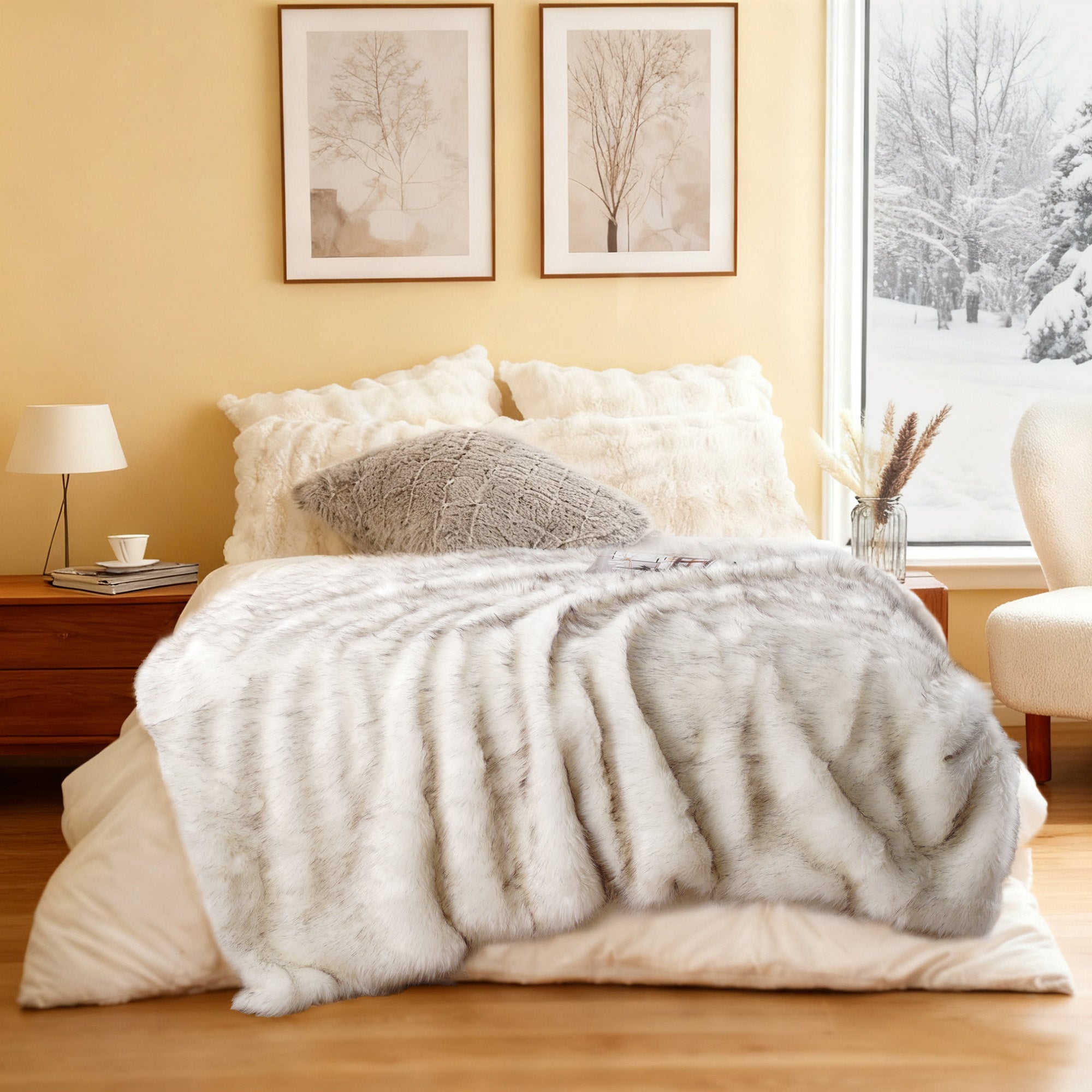 Faux Fox Fur Throw