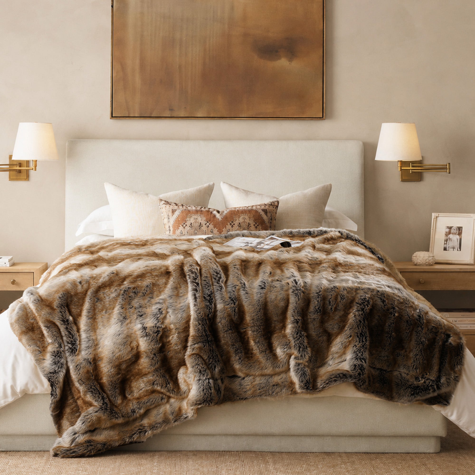 Faux Fur Ombre Blanket
