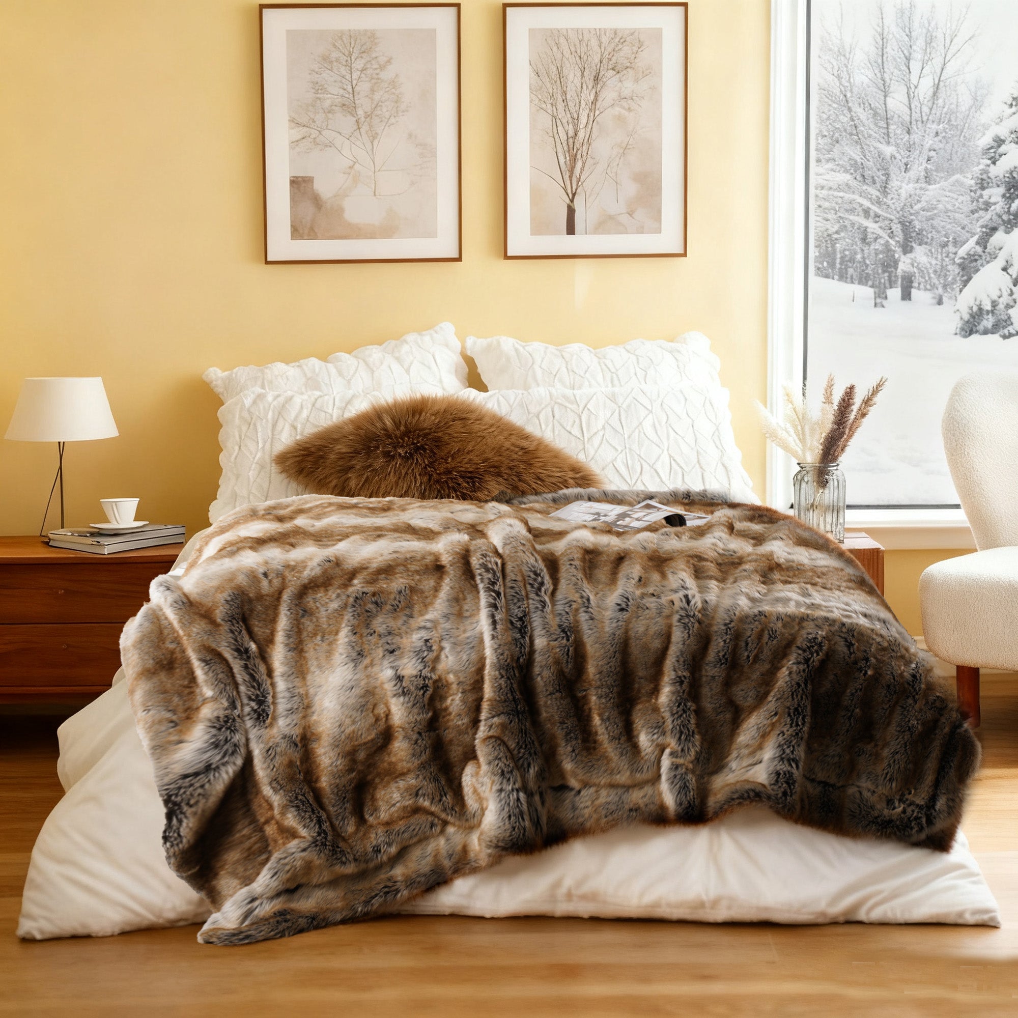 Faux Fur Ombre Blanket