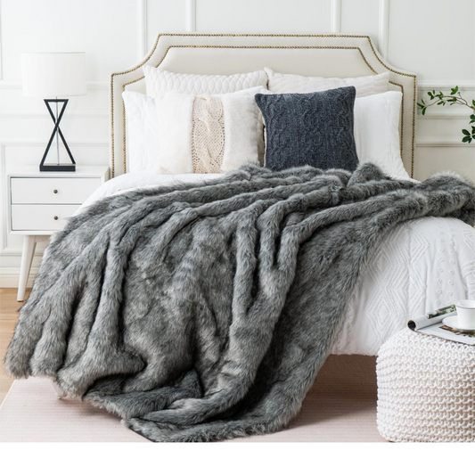 Faux Fur Brushed Tips Blanket