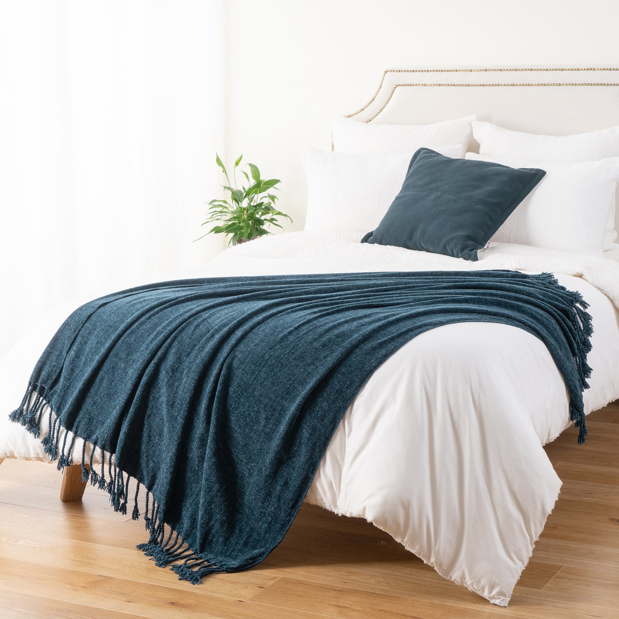 Decorative Fringe Velvety Throw