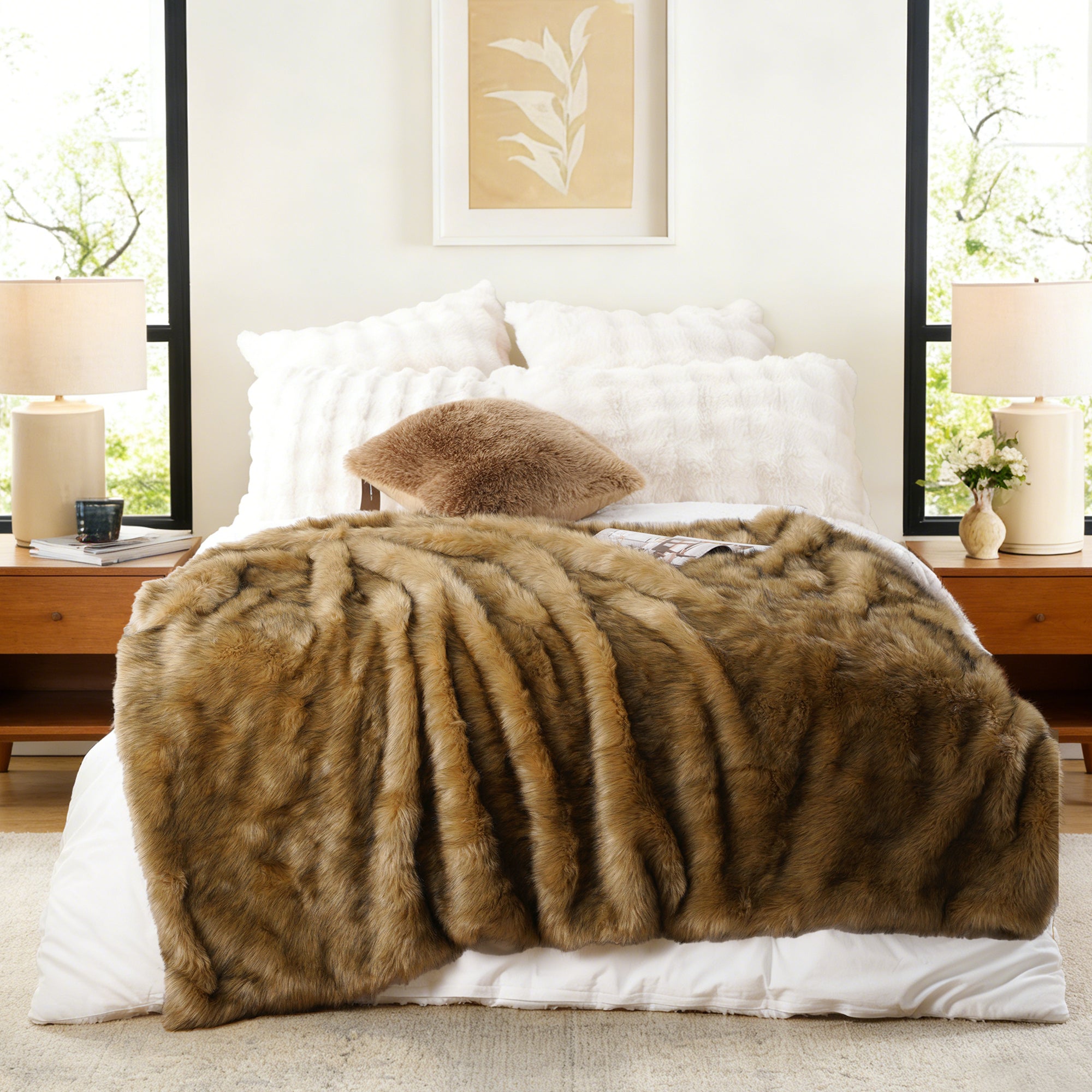 Faux Fur Tips Dyeing Blanket