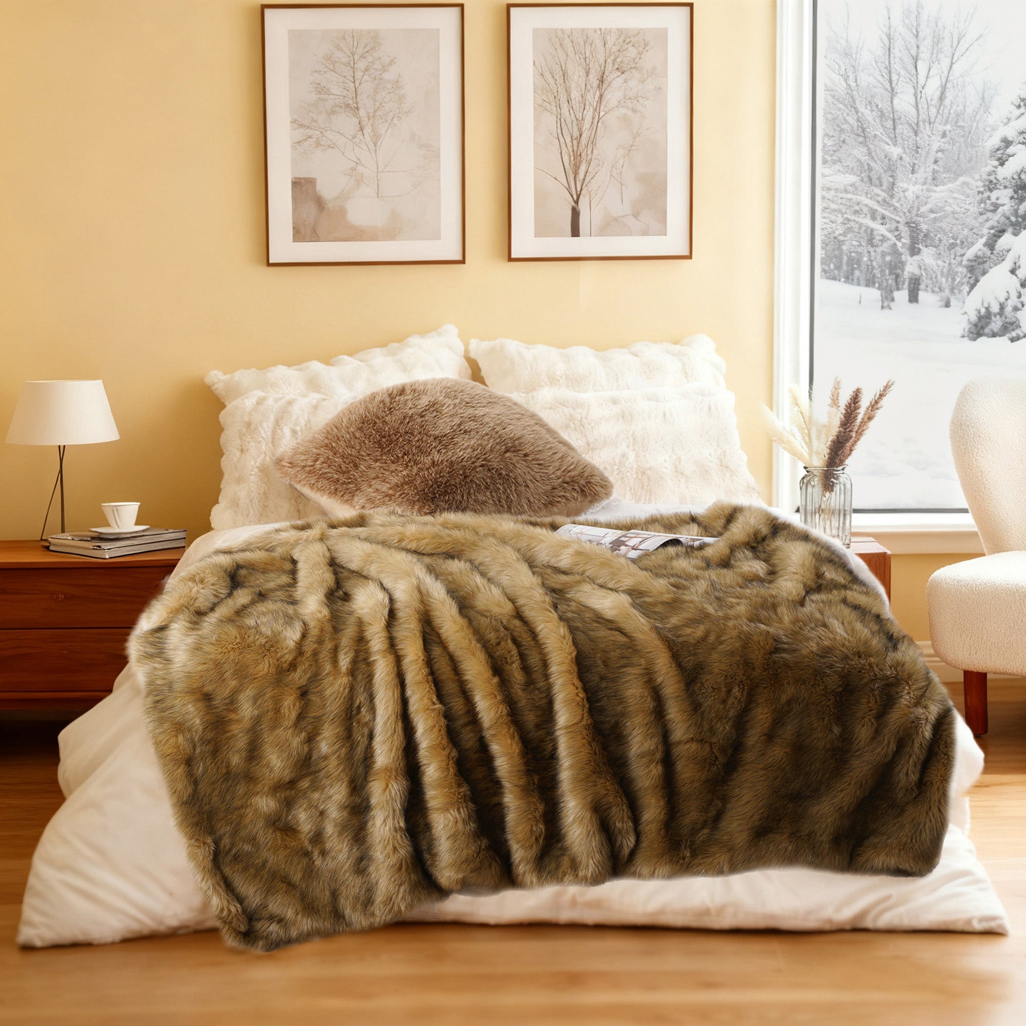 Faux Fur Tips Dyeing Blanket