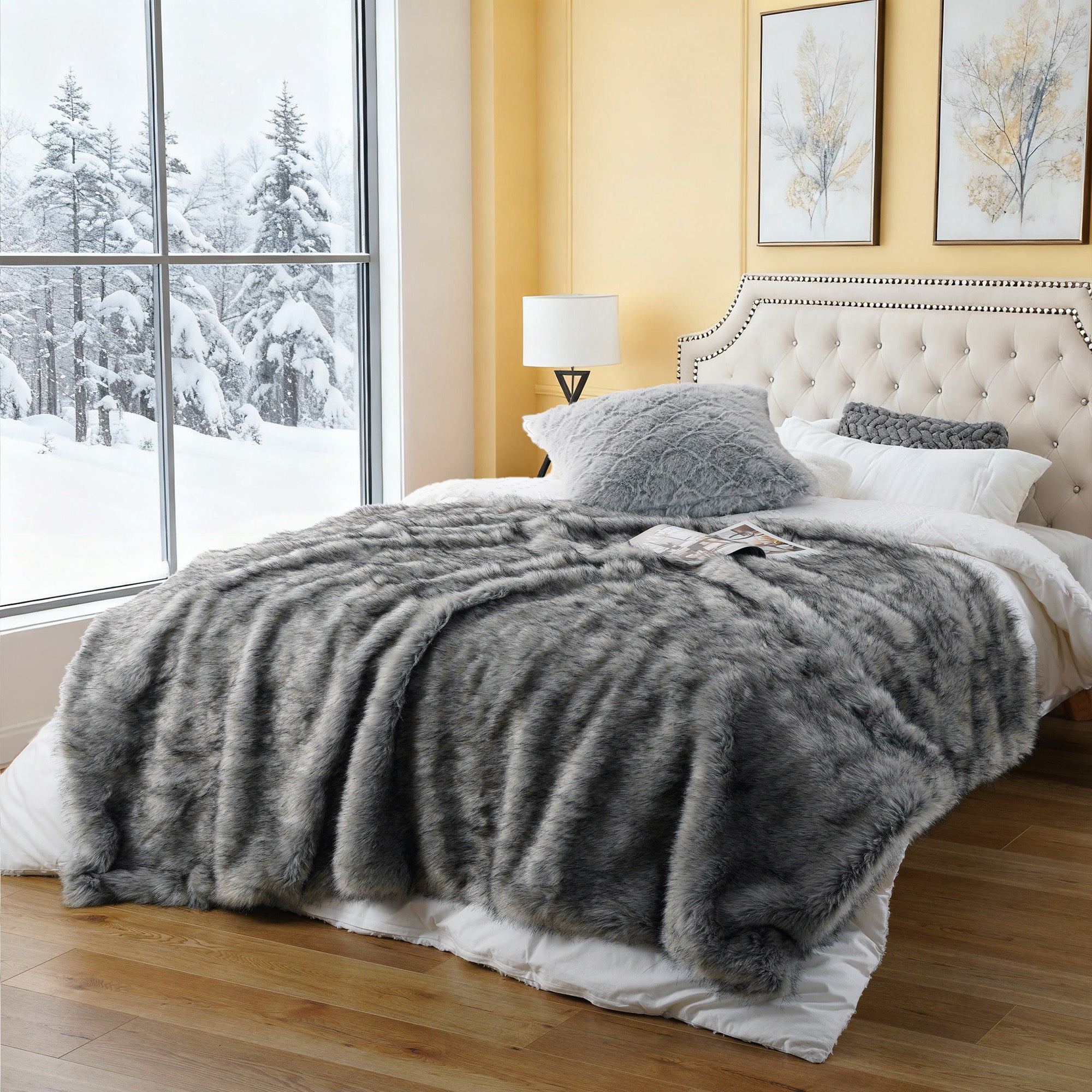 Faux Fur Brushed Tips Blanket