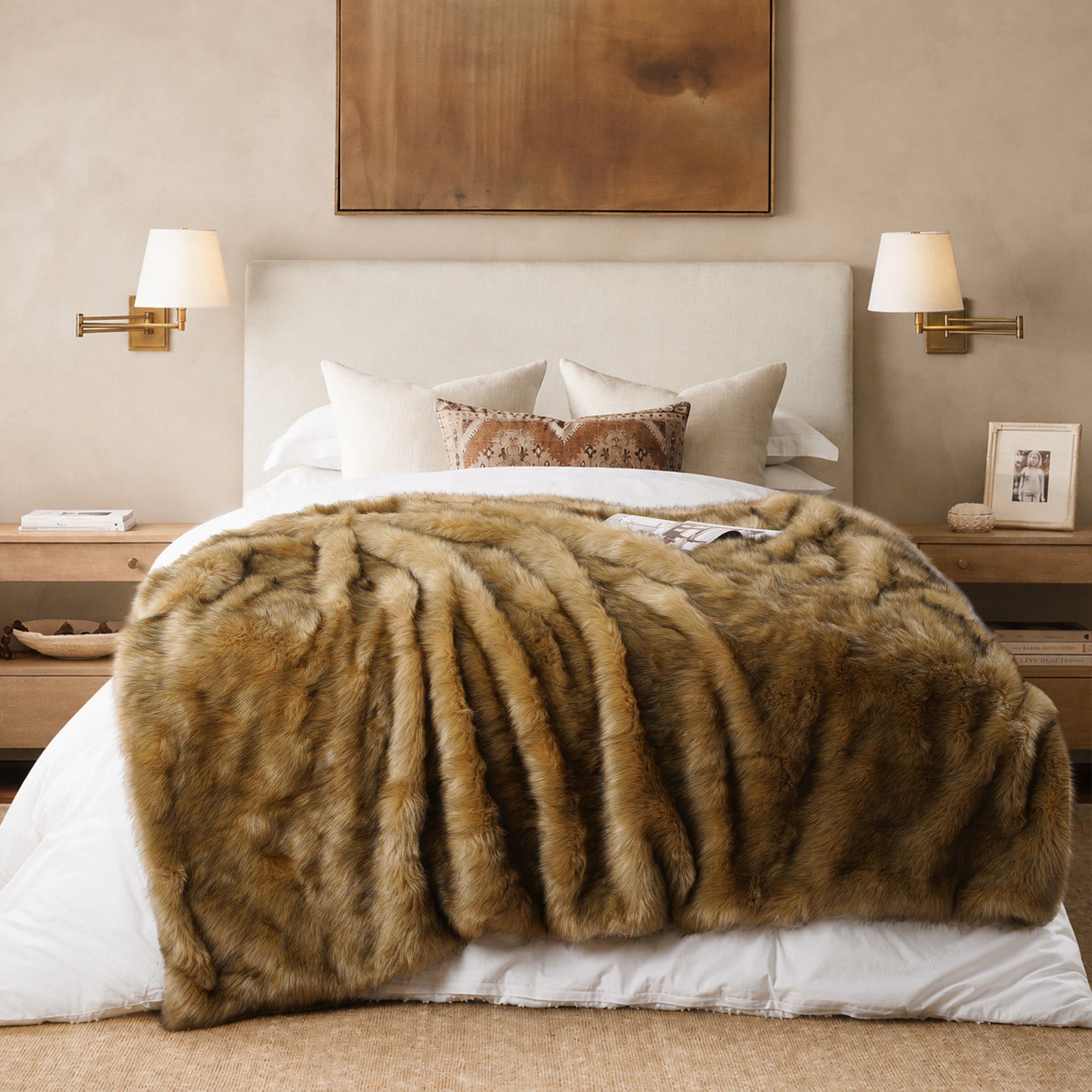 Faux Fur Tips Dyeing Blanket