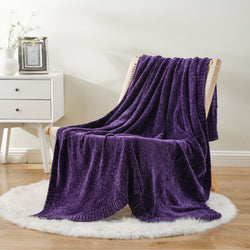 Textured Chenille Knit Throw Blanket