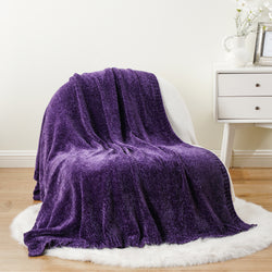 Textured Chenille Knit Throw Blanket