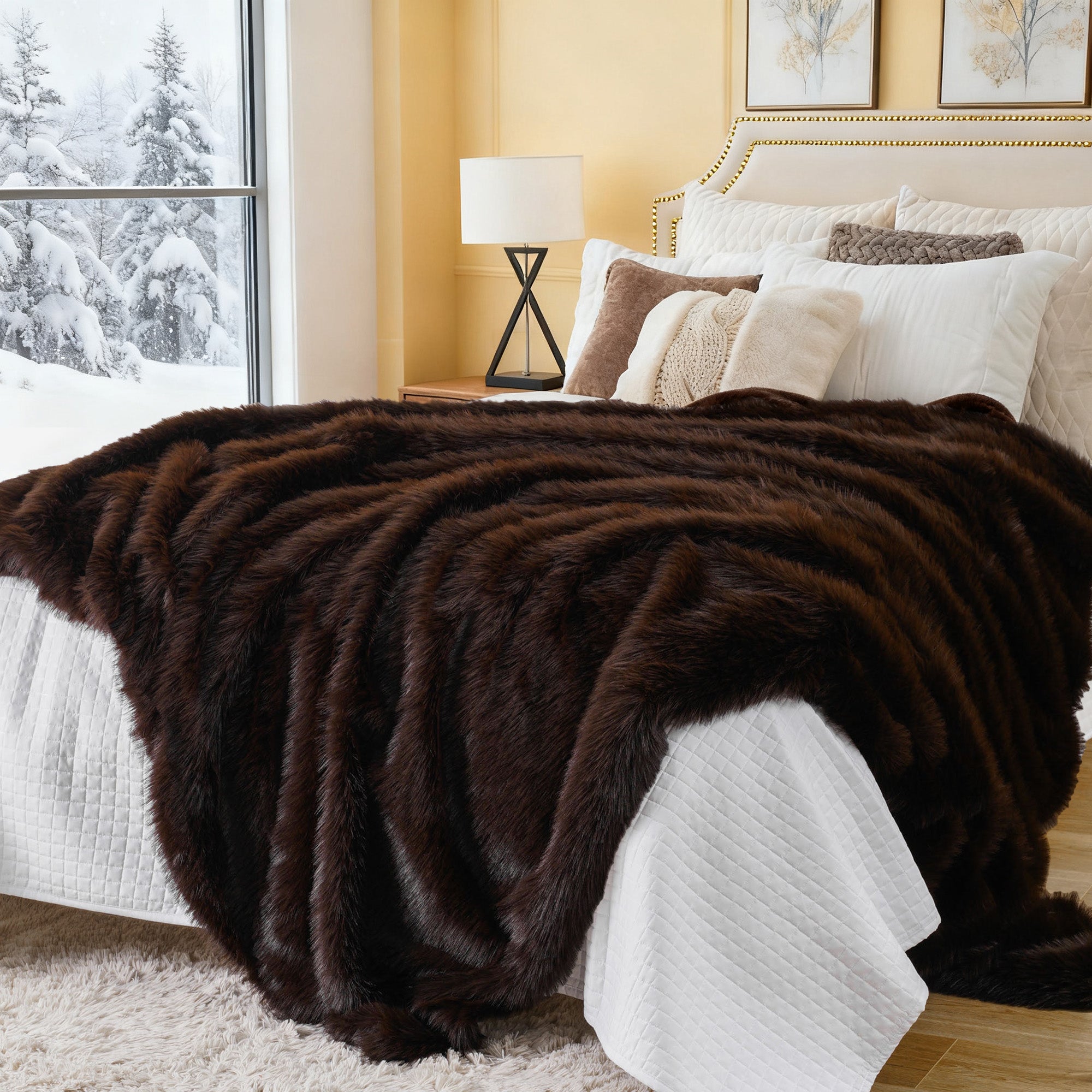 Fluffy Faux Fur Throw