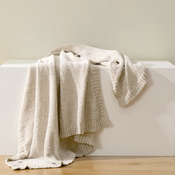 Textured Chenille Knit Throw Blanket