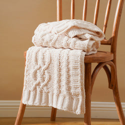 Chenille Cable Knit Throw Blanket