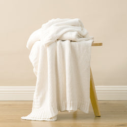 Textured Chenille Knit Throw Blanket