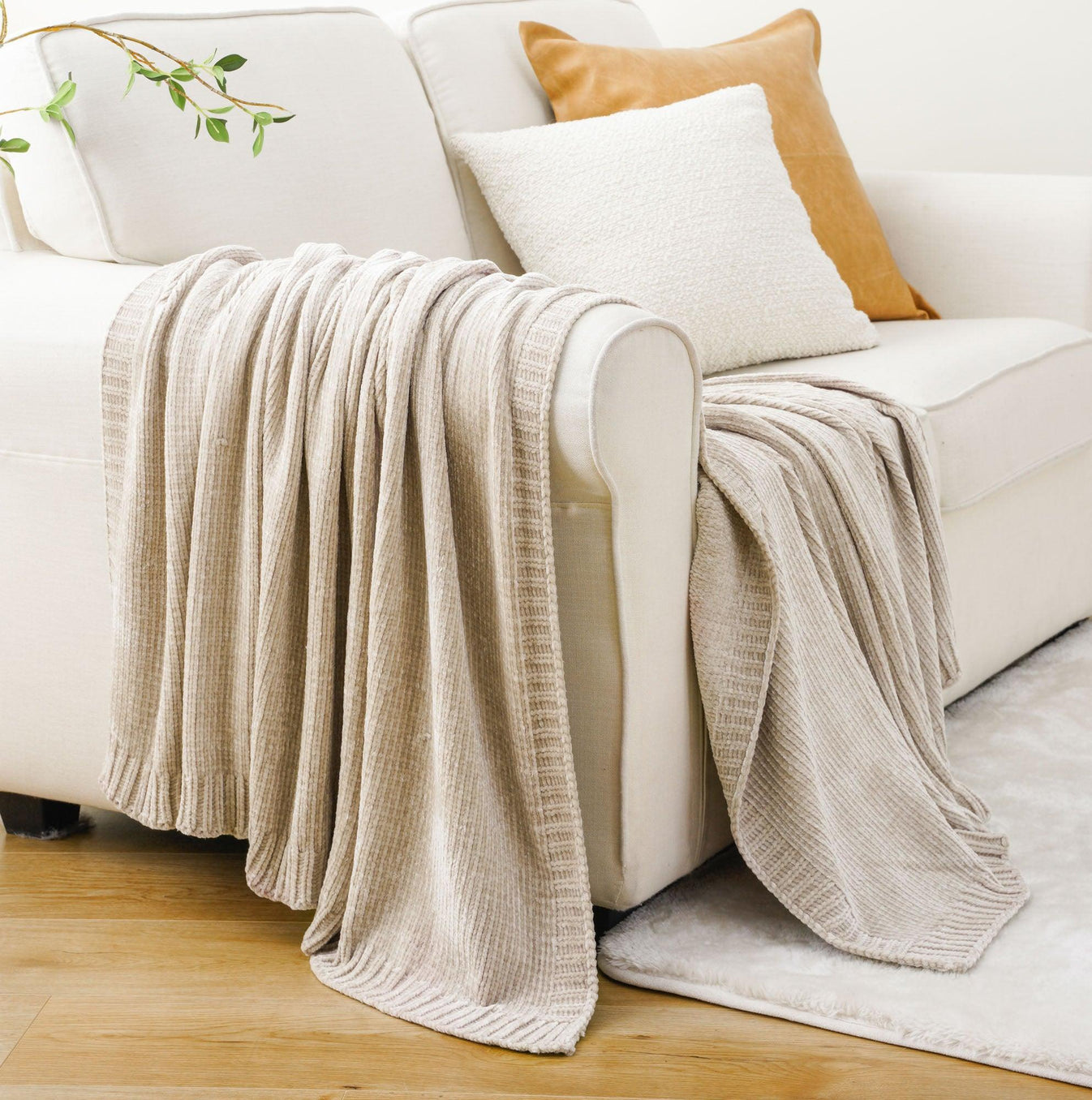 Textured Chenille Knit Throw Blanket – BATTILO HOME