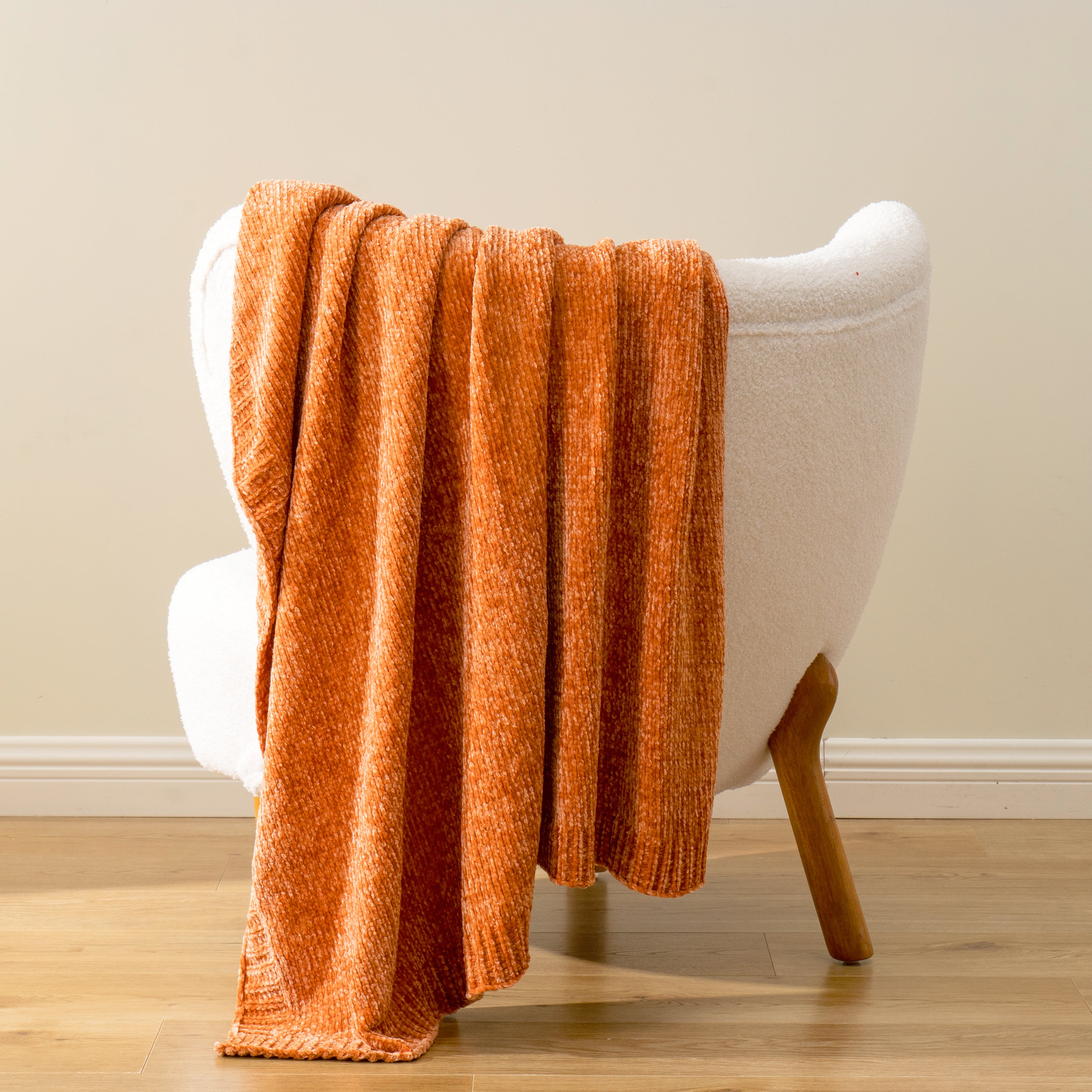 Textured Chenille Knit Throw Blanket