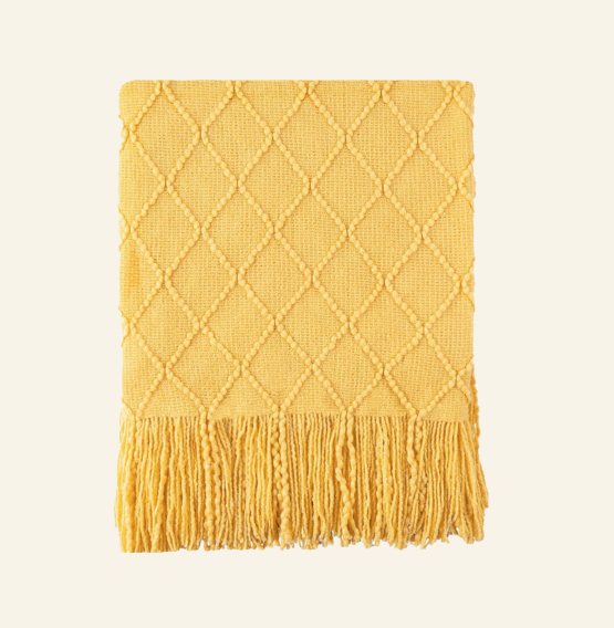 Decorative Fringe Throw Blanket