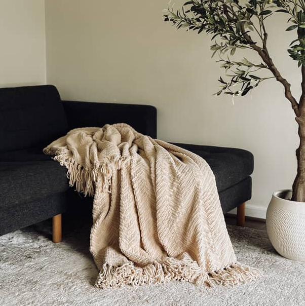 Zig-Zag Chenille Throw Blanket