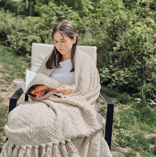 Zig-Zag Chenille Throw Blanket