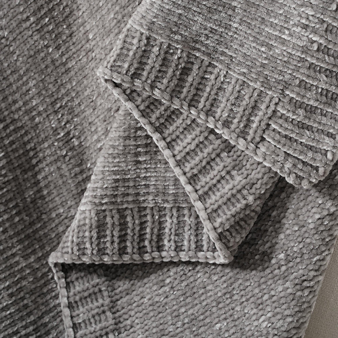 Couverture en tricot chenille texturé