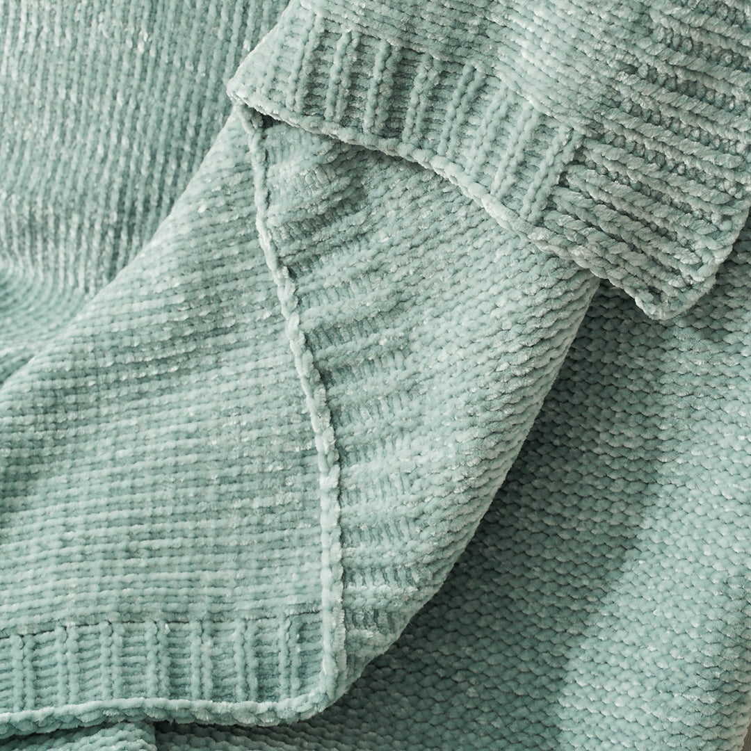 Couverture en tricot chenille texturé