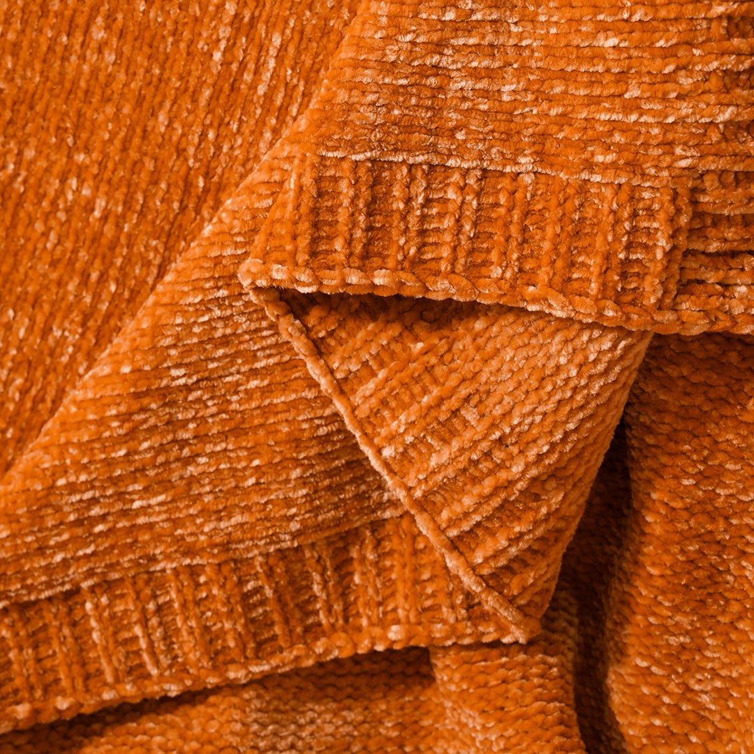 Couverture en tricot chenille texturé