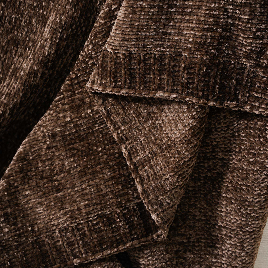 Couverture en tricot chenille texturé