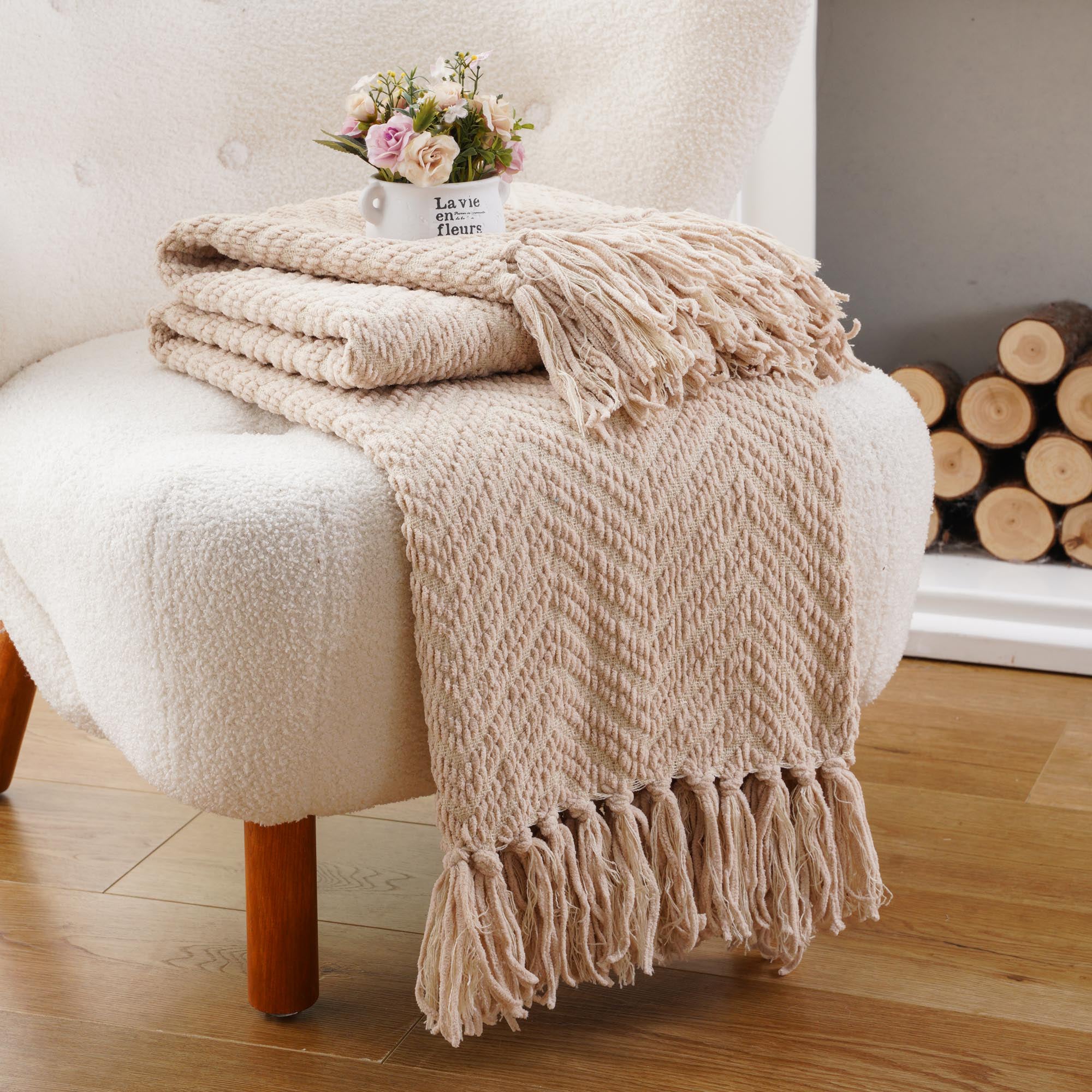 Zig-Zag Chenille Throw Blanket