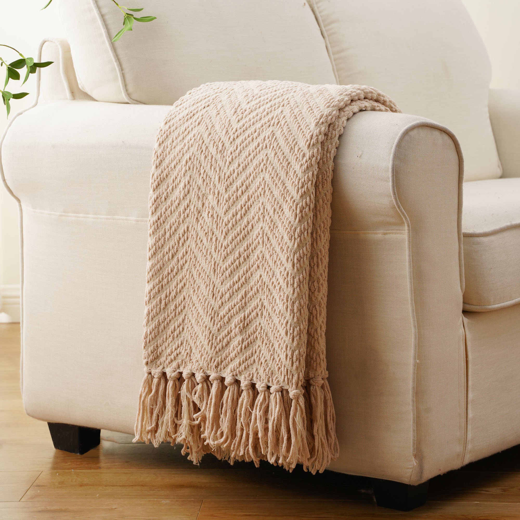 Zig-Zag Chenille Throw Blanket