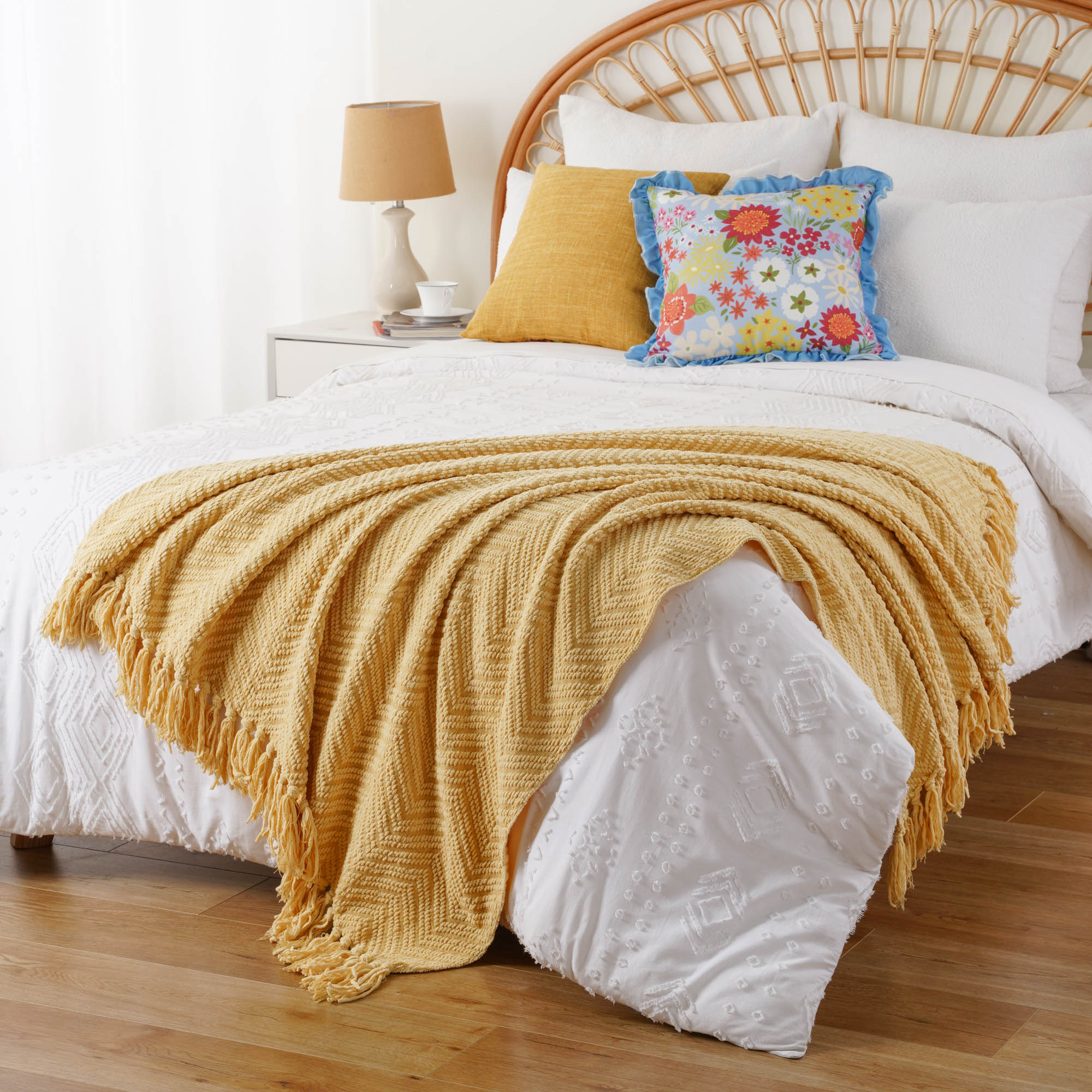 Zig-Zag Chenille Throw Blanket