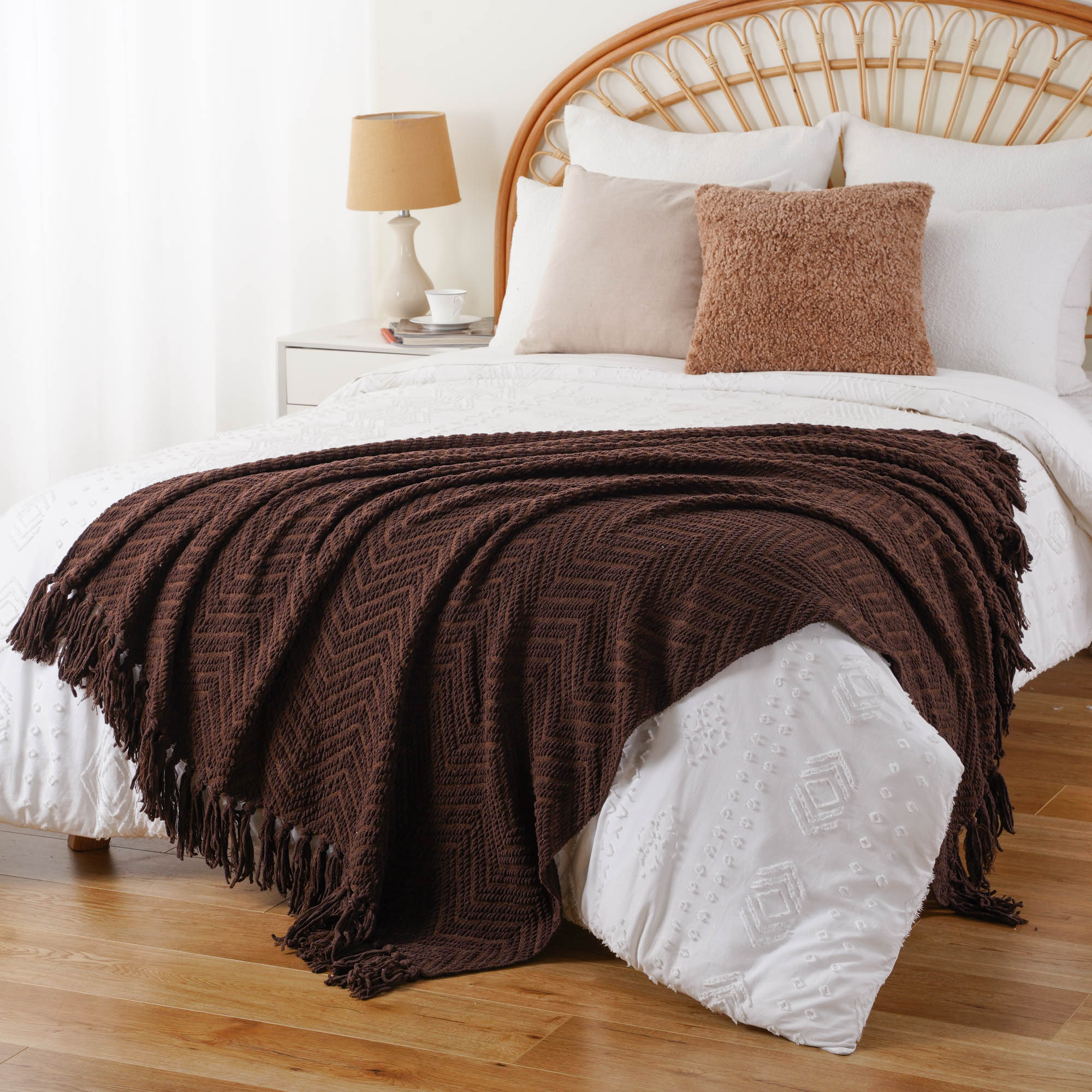 Zig-Zag Chenille Throw Blanket