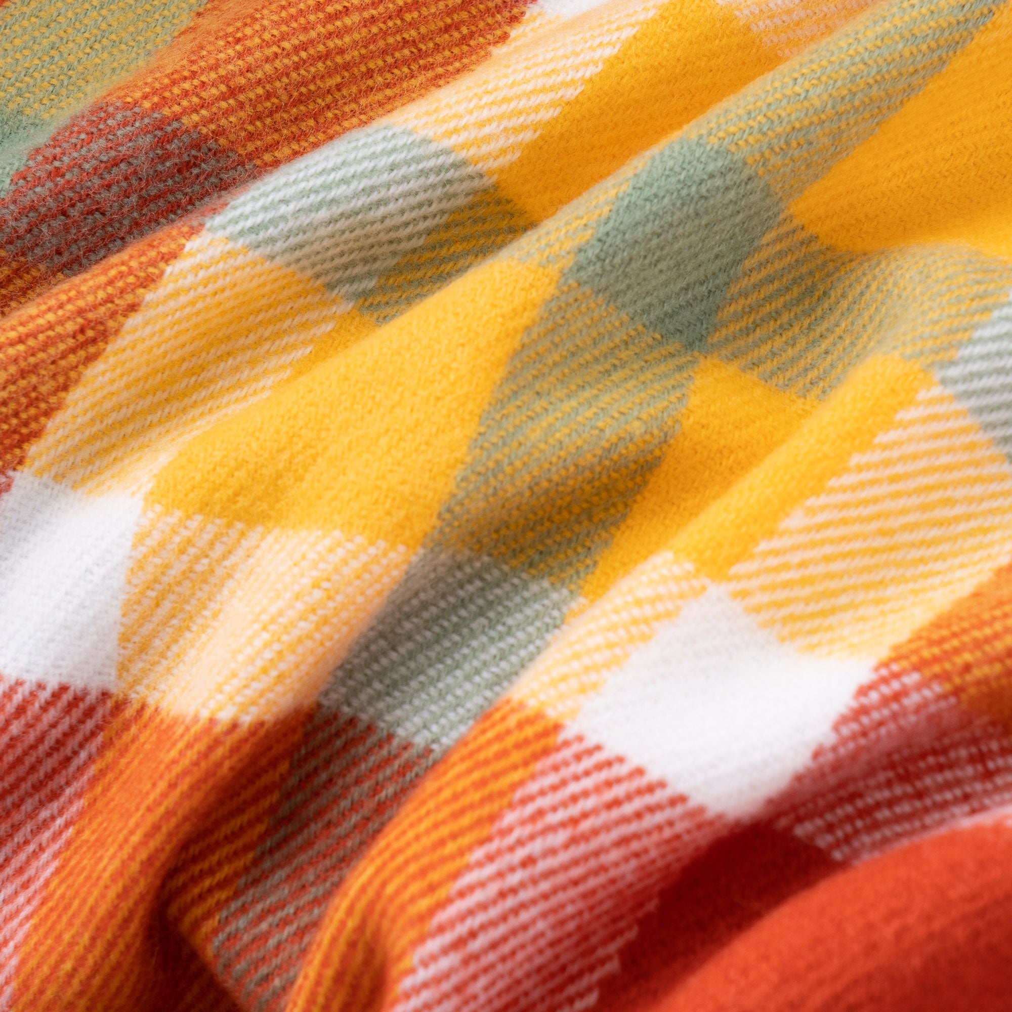 Orange-Red Plaid Throw