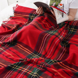 Christmas Red Plaid Throw