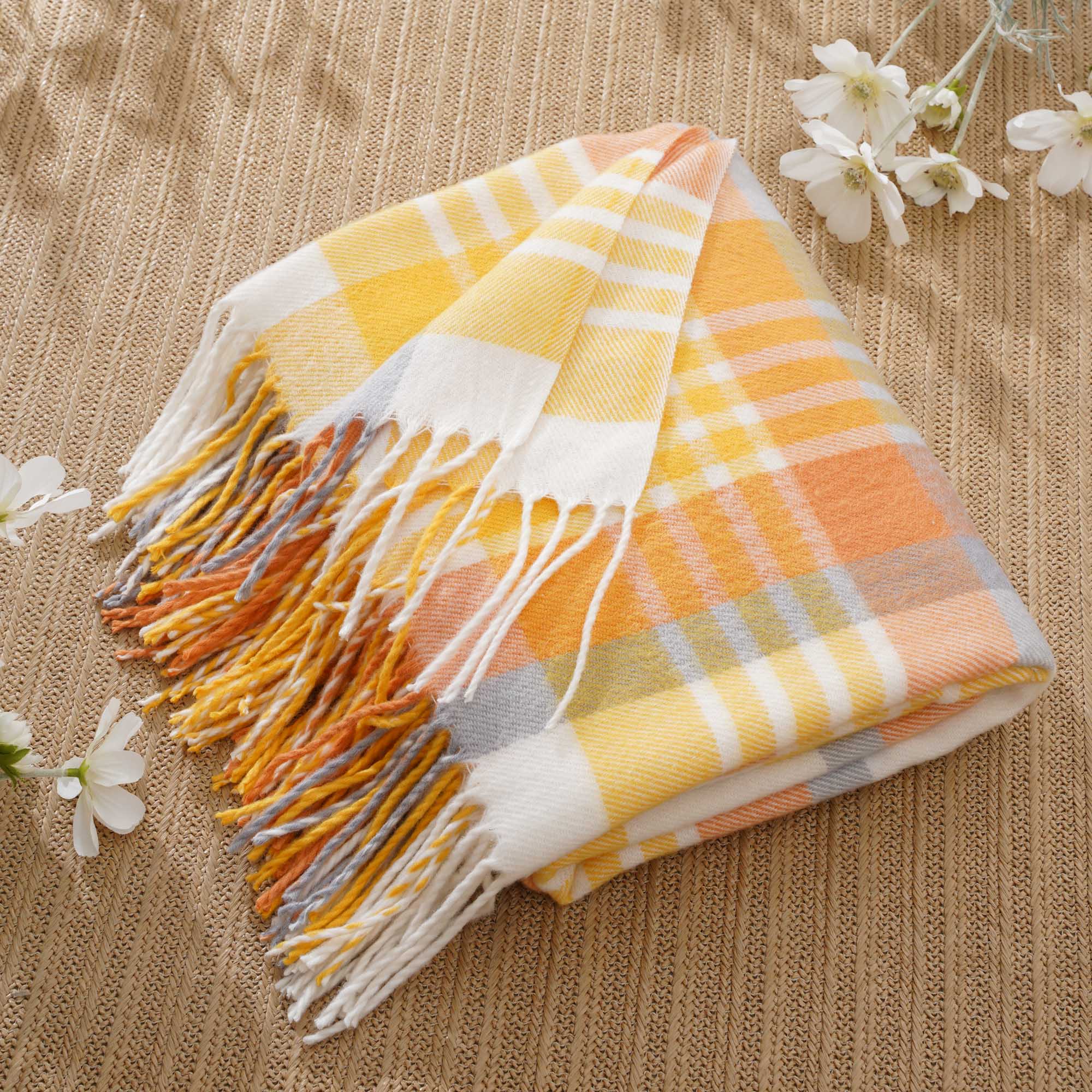 Yellow Plaid Throw