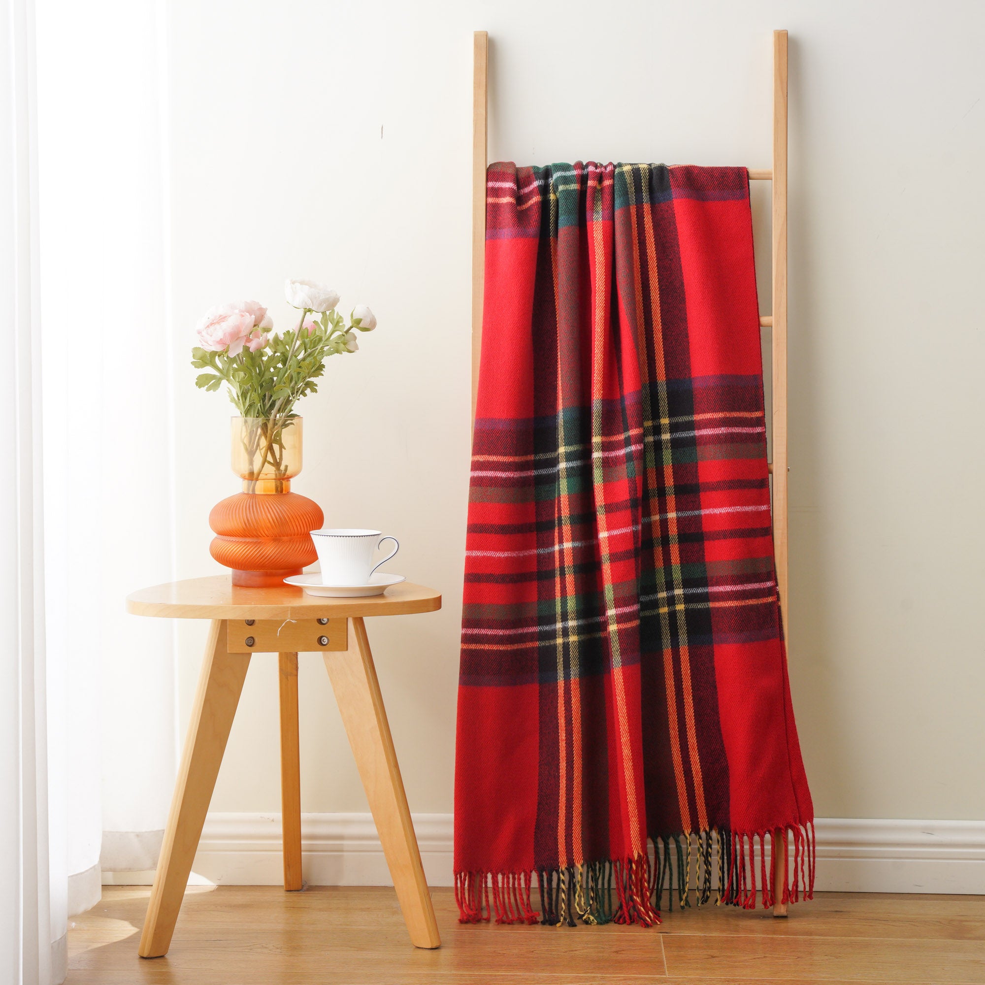 Christmas Red Plaid Throw