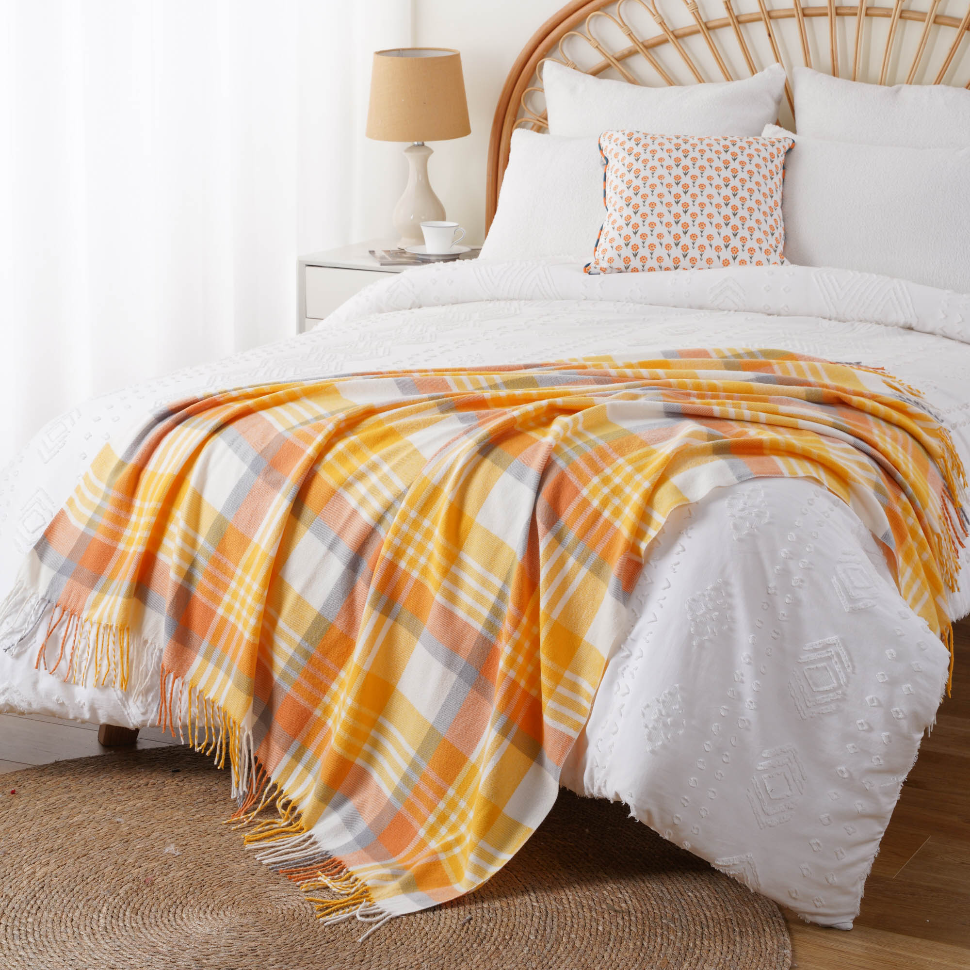 Yellow Plaid Throw