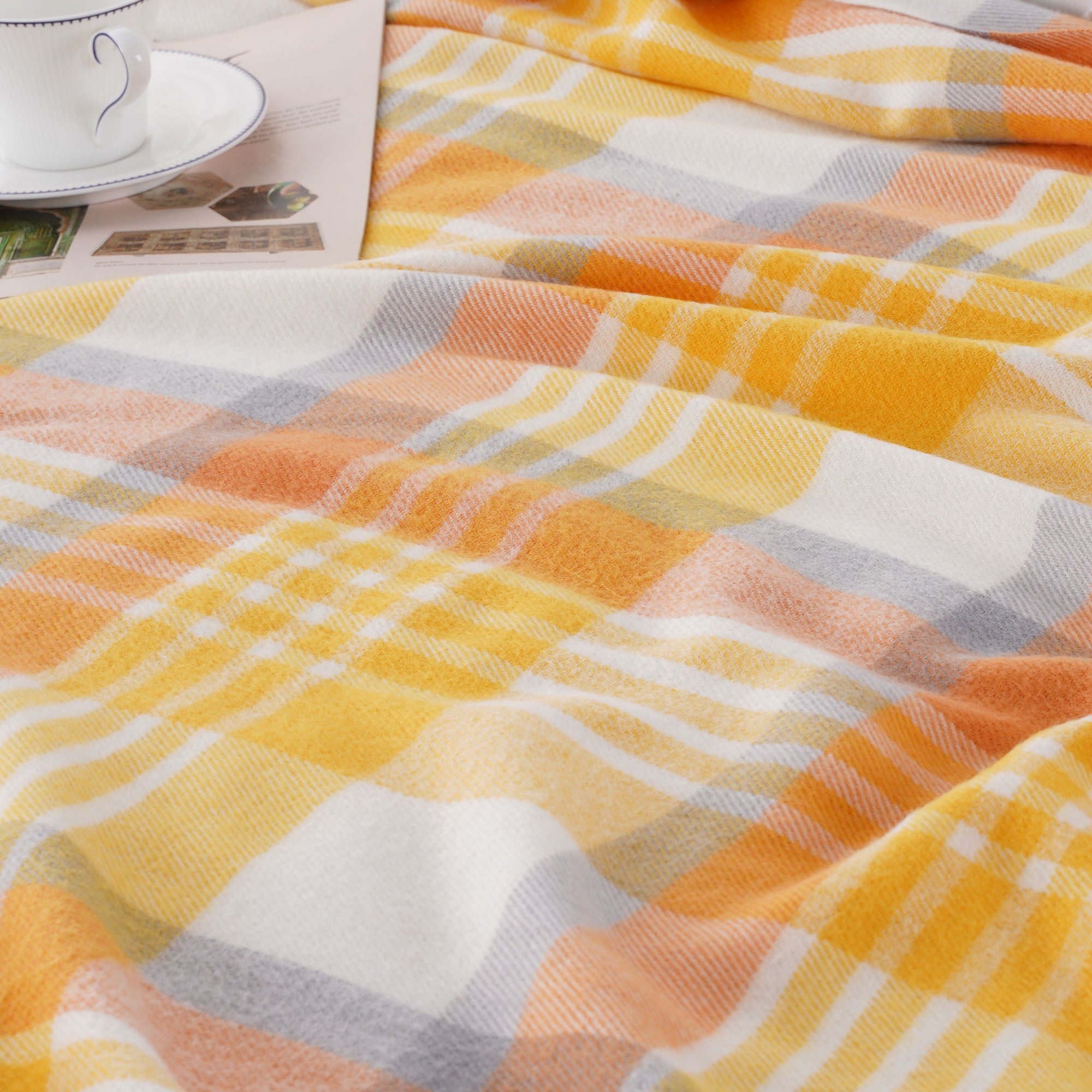 Yellow Plaid Throw