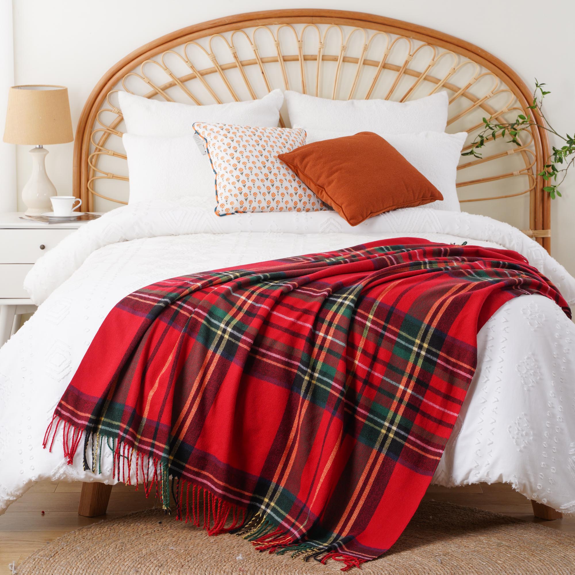 Christmas Red Plaid Throw
