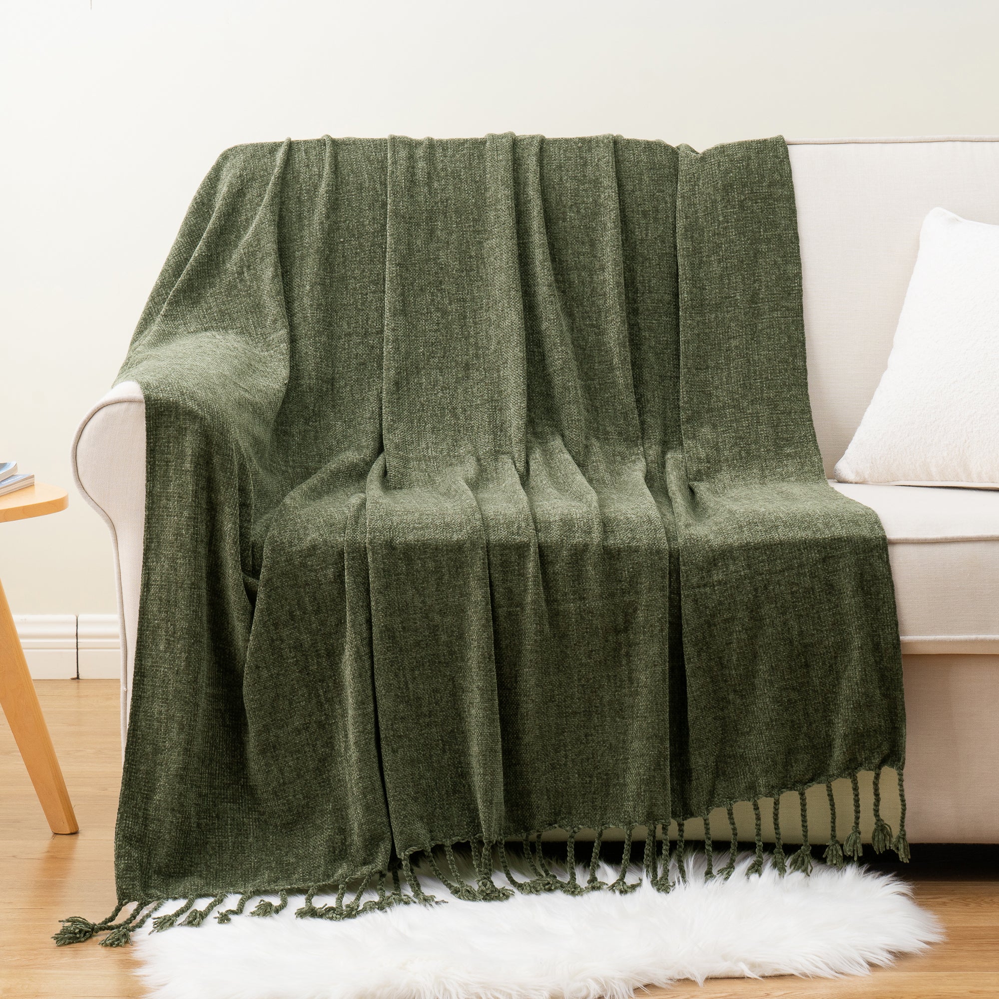 Decorative Fringe Velvety Throw