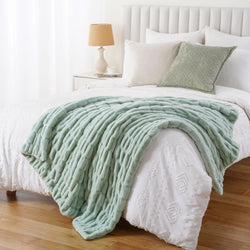 Faux Reversible Rabbit Fur Blanket