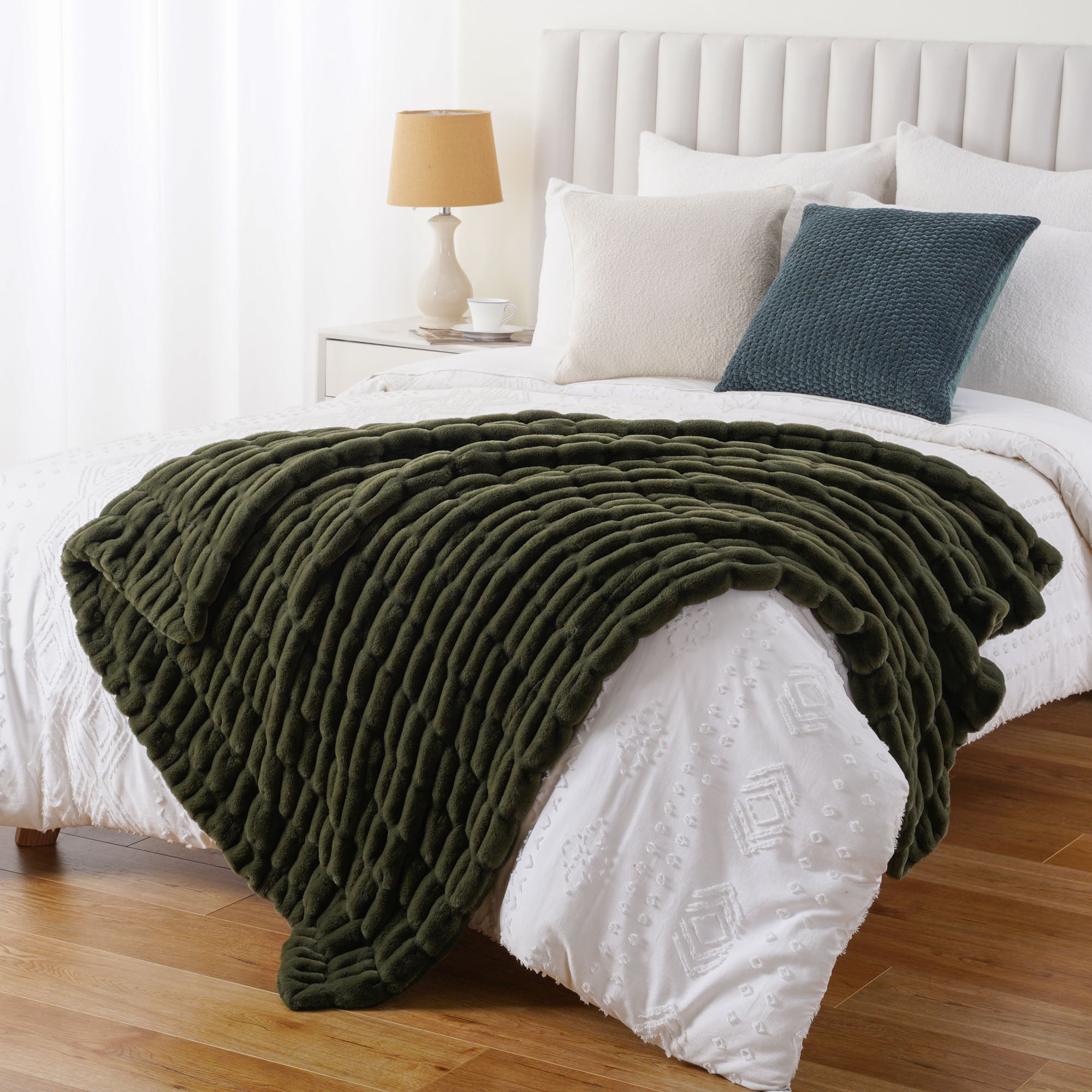 Faux Reversible Rabbit Fur Blanket