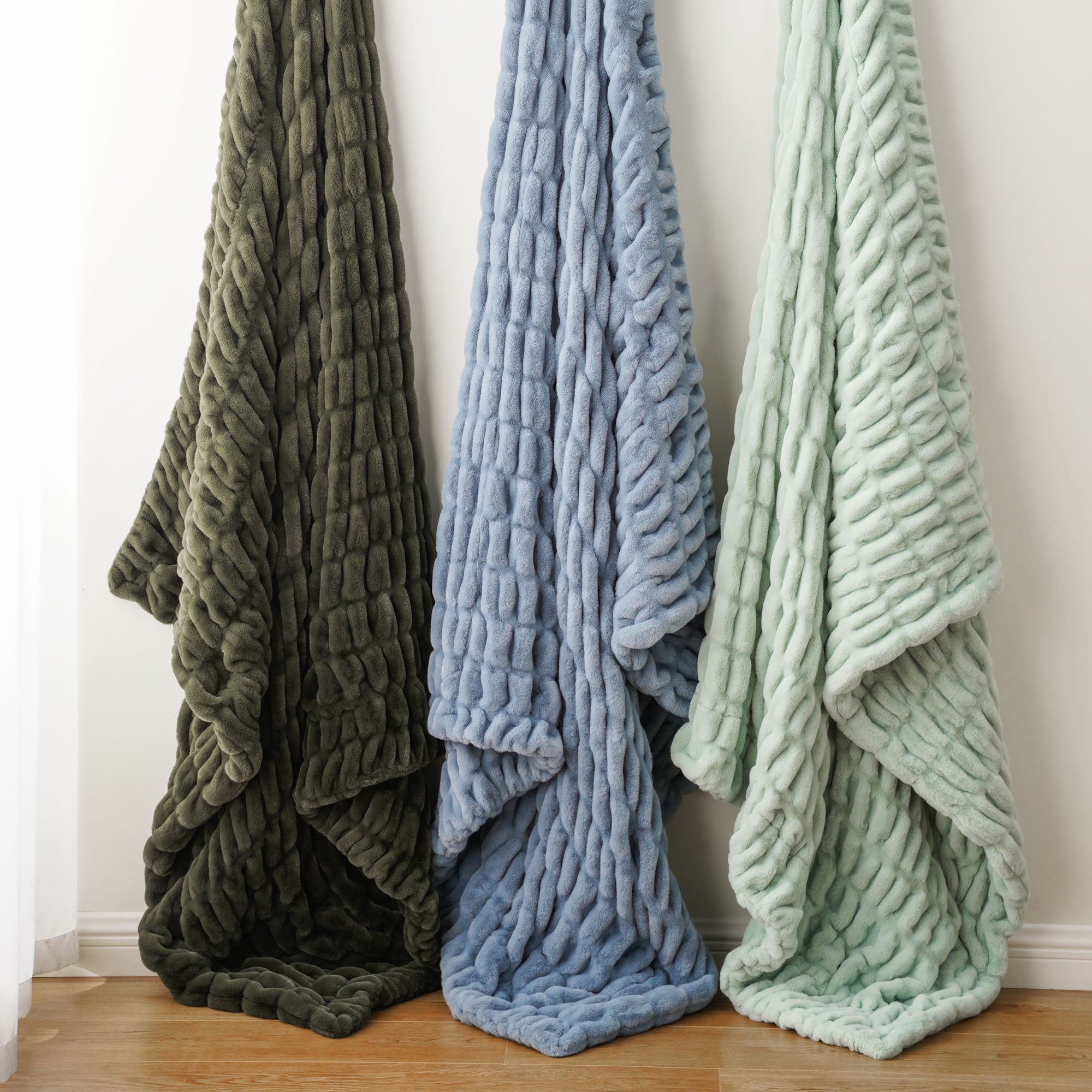 Faux Reversible Rabbit Fur Blanket